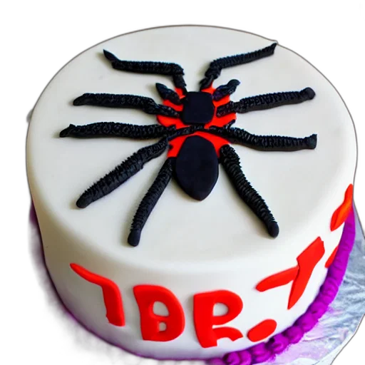 3d render, spider, birthday, cake, super, hero transparent PNG cut-out