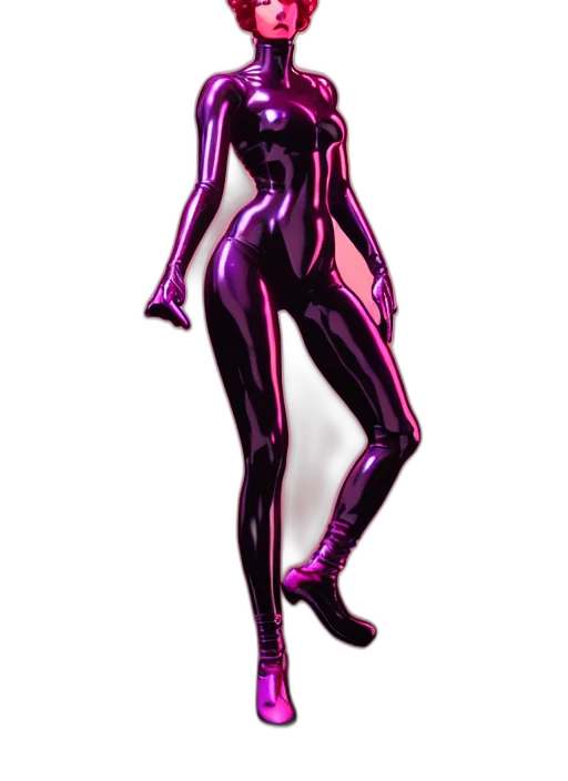 dress, robot, mask, concept art, 3d render, cyberpunk, comic book art, neon lights transparent PNG cut-out