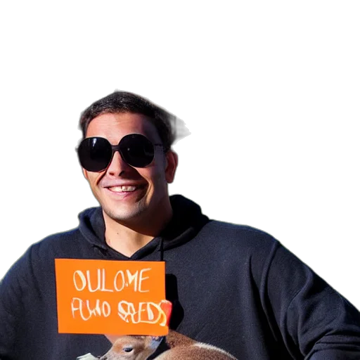 jacket, staff, face, hat transparent PNG cut-out