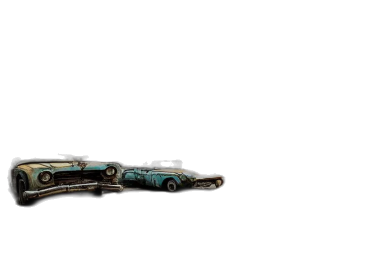 car, jewelry, weapon, 3d render, concept art, dark, low, wide transparent PNG cut-out
