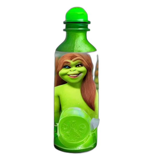bottle, creature, face, dress transparent PNG cut-out