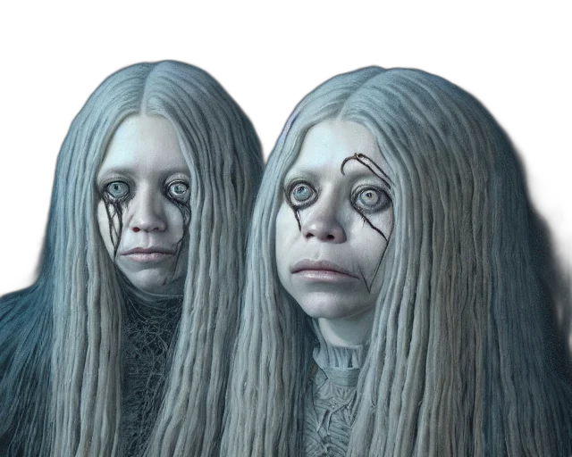 hair, mask, face, creature, concept art, 3d render, photorealistic, fantasy art transparent PNG cut-out