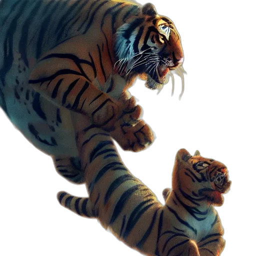 animal, creature, photorealistic, oil painting transparent PNG cut-out