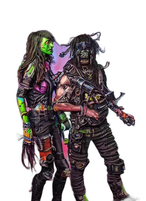 concept art, cyberpunk, comic book art, fantasy art transparent PNG cut-out