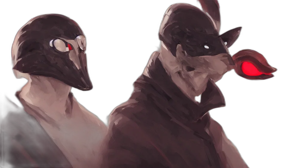 mask, creature, concept art, watercolor transparent PNG cut-out