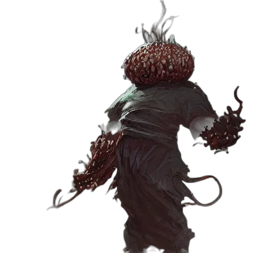 creature, staff, hair, mask transparent PNG cut-out