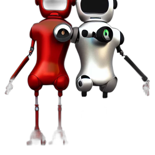 robot, 3d render, concept art, comic book art transparent PNG cut-out