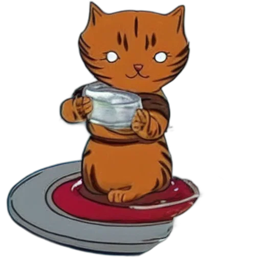 food, cartoon, concept art, pixel art, cat, waterbender transparent PNG cut-out