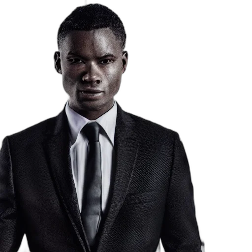 face, full, shot, photograph, black, suit, shirt, silver transparent PNG cut-out