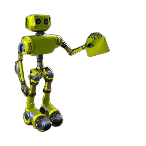 robot, staff, 3d render, concept art transparent PNG cut-out