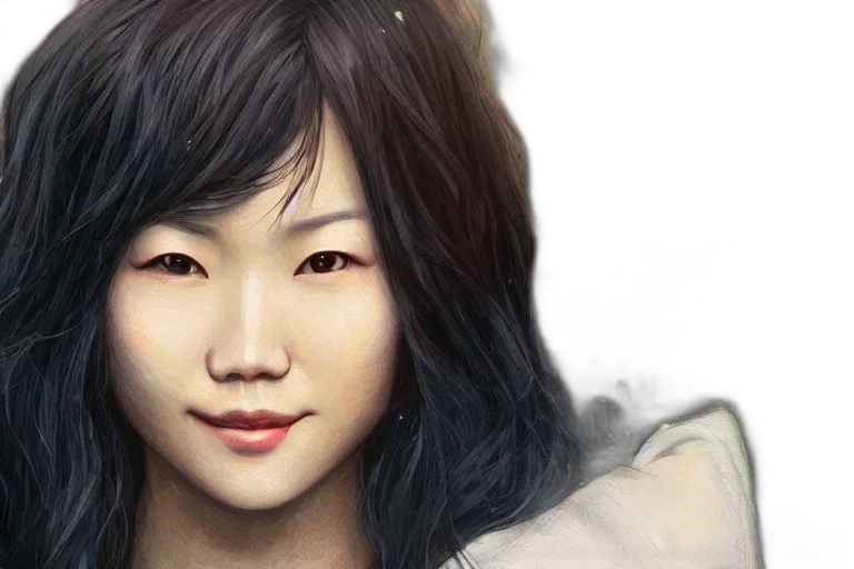 face, photorealistic, fantasy art, oil painting, concept art, photo, lily, chee transparent PNG cut-out