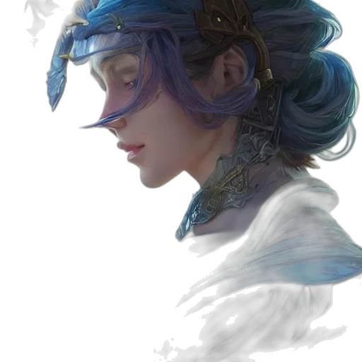 crown, mask, face, staff, fantasy art, concept art, anime, watercolor transparent PNG cut-out