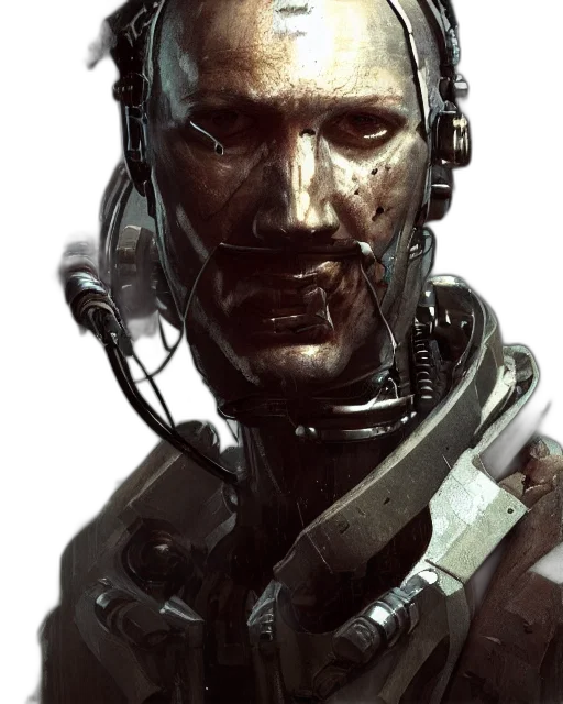 robot, face, mask, cyberpunk, concept art, photorealistic, comic book art, earth tones transparent PNG cut-out