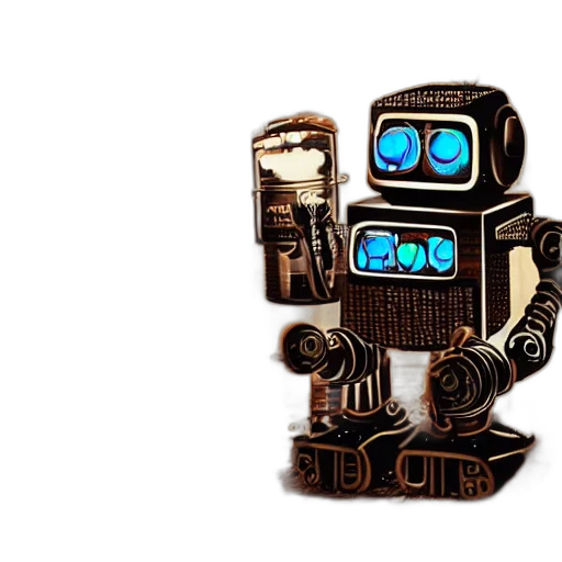 robot, 3d render, concept art, pixel art, cyberpunk, steampunk, made, matrix transparent PNG cut-out
