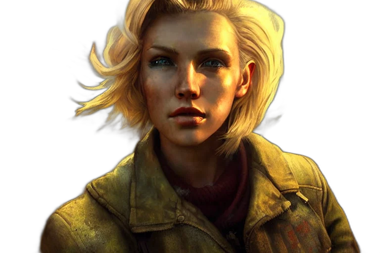 face, jacket, weapon, staff transparent PNG cut-out