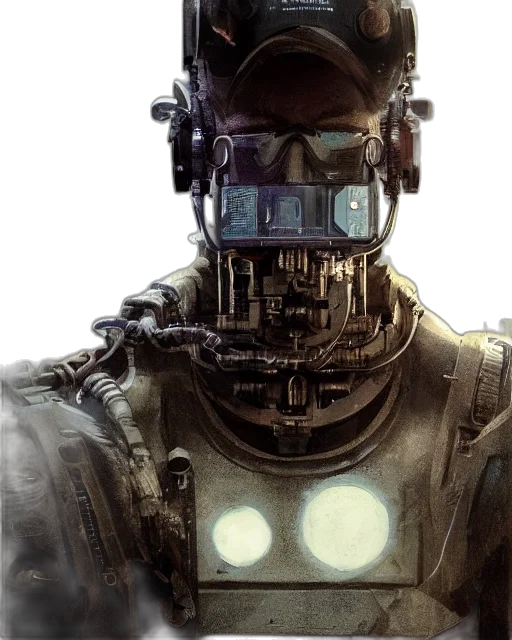 robot, face, mask, cyberpunk, concept art, comic book art, 3d render, outer space transparent PNG cut-out