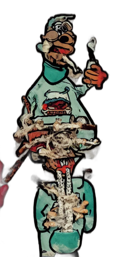food, creature, staff, robot, concept art, comic book art, pixel art, vaporwave transparent PNG cut-out