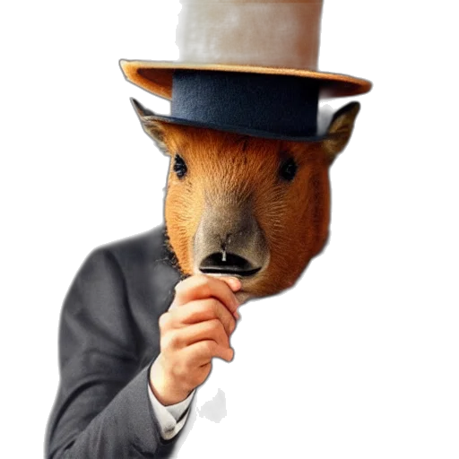 hat, staff, animal, mask, photorealistic, concept art, 3d render, smoking transparent PNG cut-out