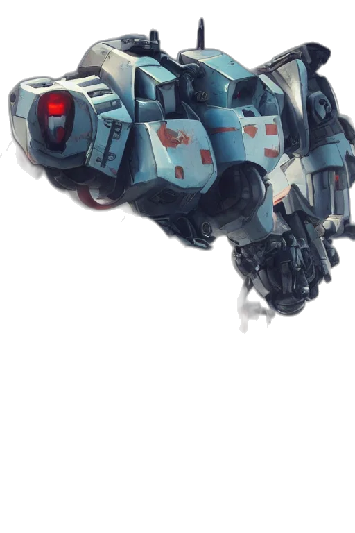 robot, weapon, concept art, 3d render transparent PNG cut-out