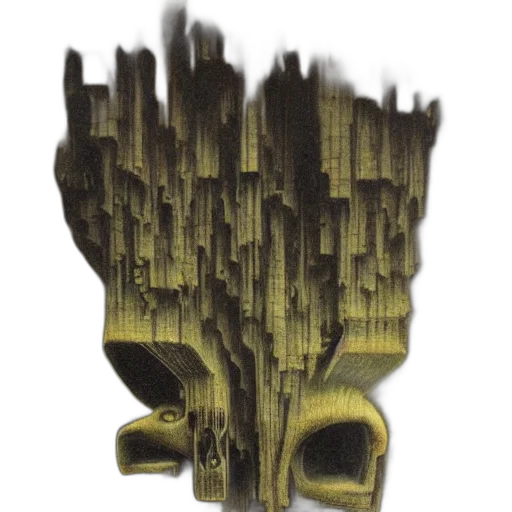 crown, mask, tree, hair, 3d render, concept art, fantasy art, pixel art transparent PNG cut-out