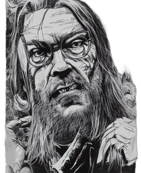 face, jacket, comic book art, pencil sketch transparent PNG cut-out