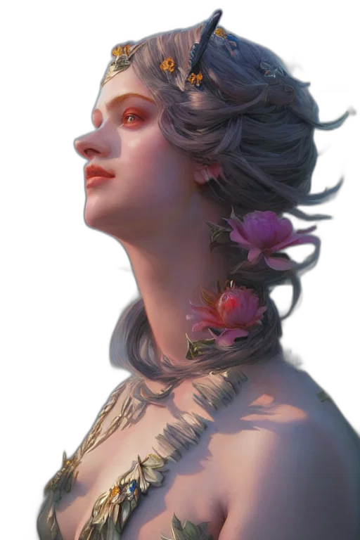 crown, face, jewelry, staff, concept art, fantasy art, photorealistic, 3d render transparent PNG cut-out