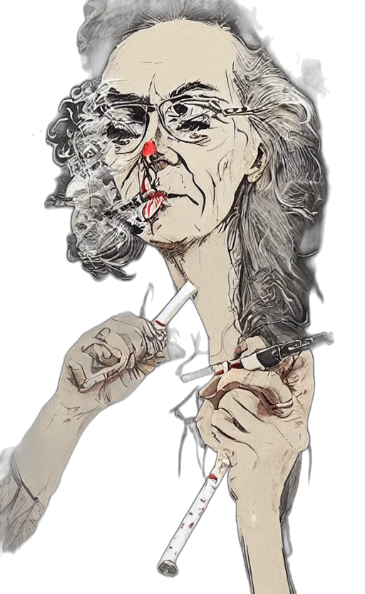 mask, face, concept art, photorealistic, comic book art, cartoon, woman, smoking transparent PNG cut-out