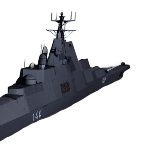 weapon, 3d render, concept art, zumwalt, class, destroyer, launches, missiles transparent PNG cut-out