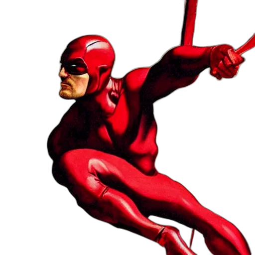 animal, comic book art, concept art, photorealistic, red, daredevil, painted, michelangelo transparent PNG cut-out