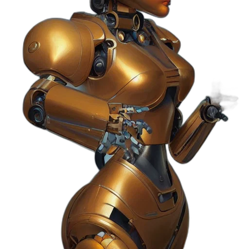 robot, dress, weapon, concept art transparent PNG cut-out