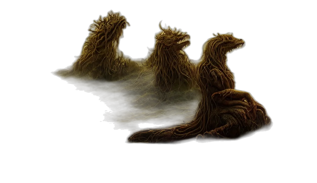 hair, creature, dragon, animal, concept art, fantasy art, photorealistic, 3d render transparent PNG cut-out