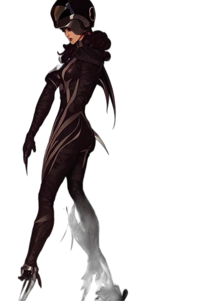 dress, creature, staff, hair transparent PNG cut-out