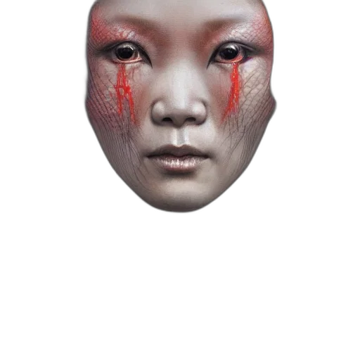 mask, face, creature, umbrella, photorealistic, concept art, 3d render, fantasy art transparent PNG cut-out