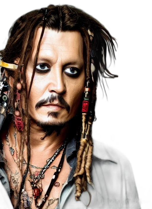 photorealistic, headshot, johnny, depp transparent PNG cut-out