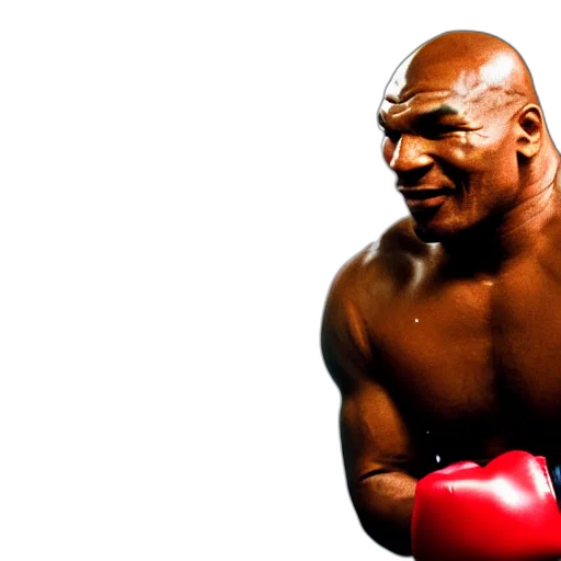 weapon, photorealistic, cinematic, medium, shot, mike, tyson, smoky transparent PNG cut-out