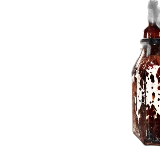bottle, dress, food, 3d render, photorealistic, dirty, milk, cow transparent PNG cut-out