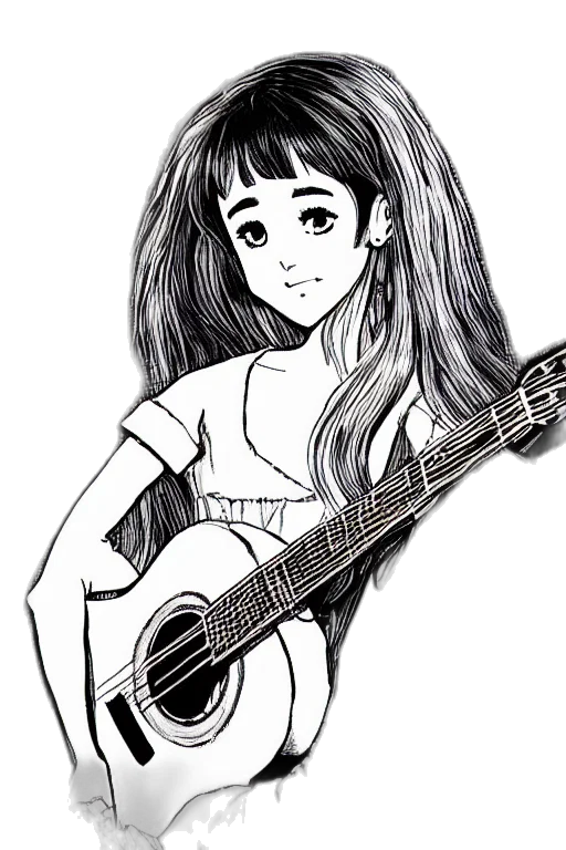 dress, cartoon, anime, pencil sketch transparent PNG cut-out