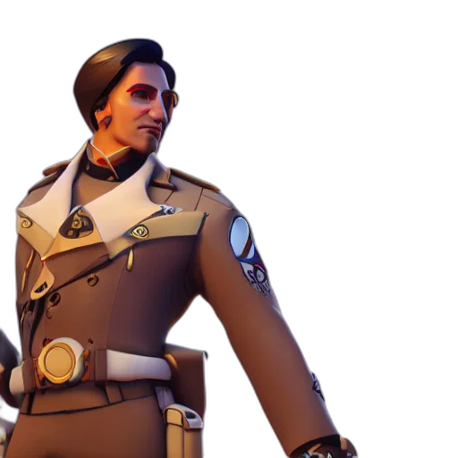 jacket, staff, weapon, face, concept art, 3d render, photorealistic, fantasy art transparent PNG cut-out