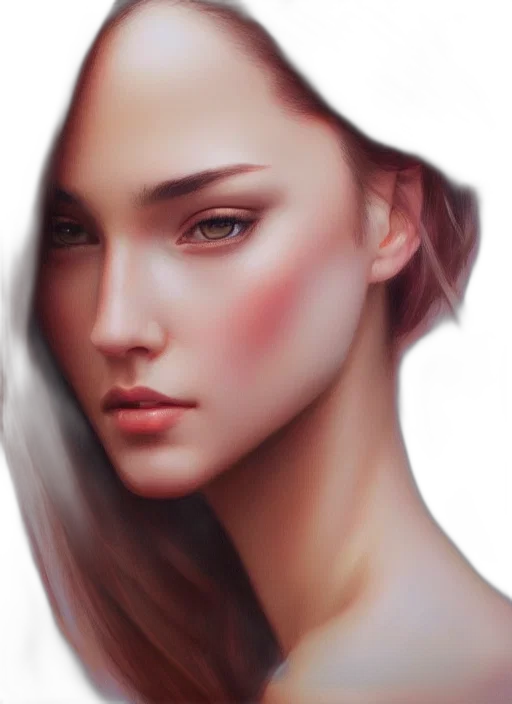 face, hair, jewelry, photorealistic, fantasy art, oil painting, 3d render, pastel transparent PNG cut-out