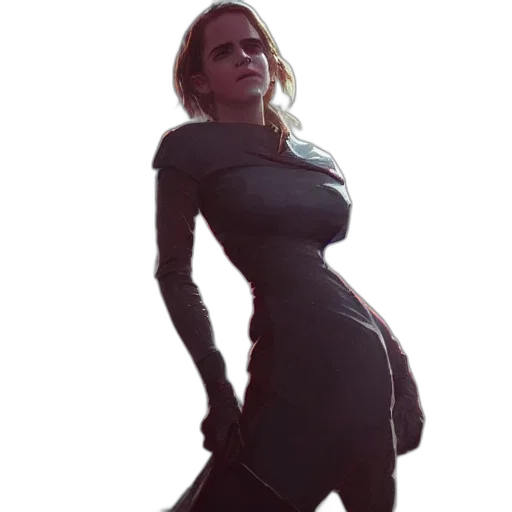 dress, jacket, staff, robot, 3d render, photorealistic, concept art, cyberpunk transparent PNG cut-out
