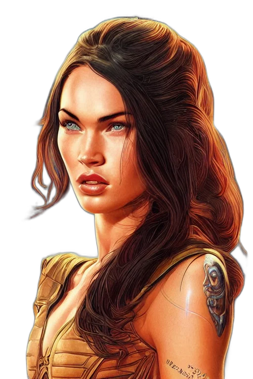 face, comic book art, fantasy art, photorealistic transparent PNG cut-out