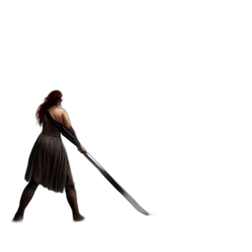 sword, staff, weapon, dress, concept art, 3d render, fantasy art, pixel art transparent PNG cut-out