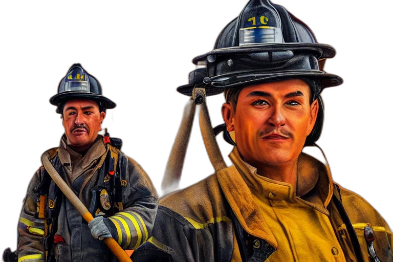 staff, photorealistic, concept art, comic book art, fantasy art, fire, fireman, jeck transparent PNG cut-out