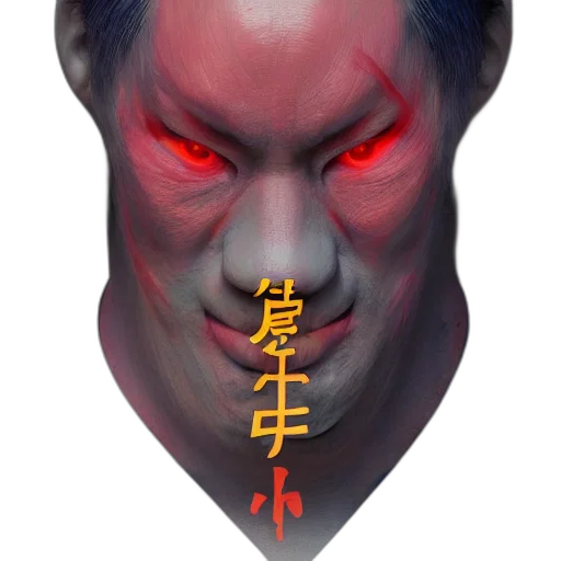 face, mask, staff, creature, photorealistic, concept art, fantasy art, cyberpunk transparent PNG cut-out