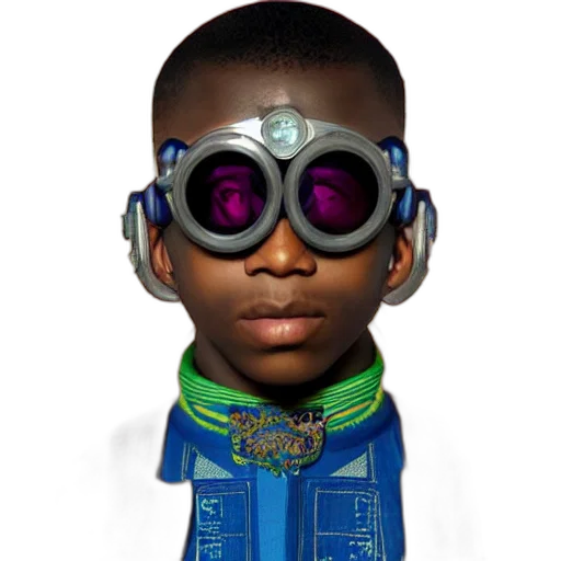 robot, face, jewelry, jacket, 3d render, concept art, cyberpunk, photorealistic transparent PNG cut-out