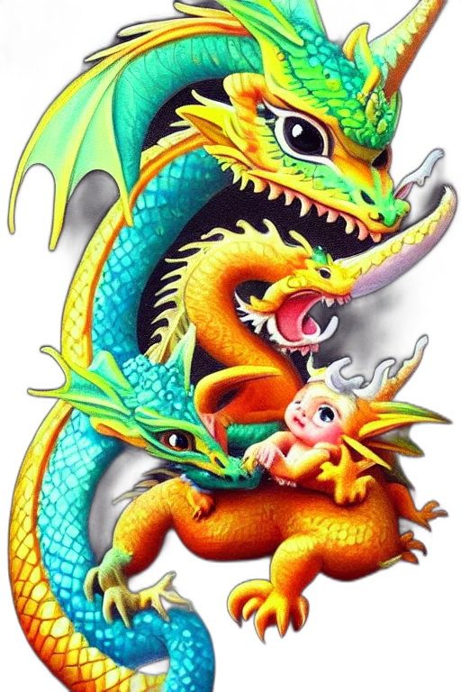 dragon, creature, animal, concept art, fantasy art, pixel art, photorealistic, fire transparent PNG cut-out