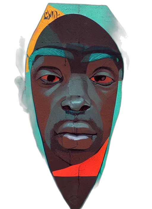 face, mask, robot, comic book art transparent PNG cut-out