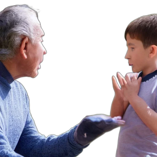 older, man, arguing, young, child transparent PNG cut-out