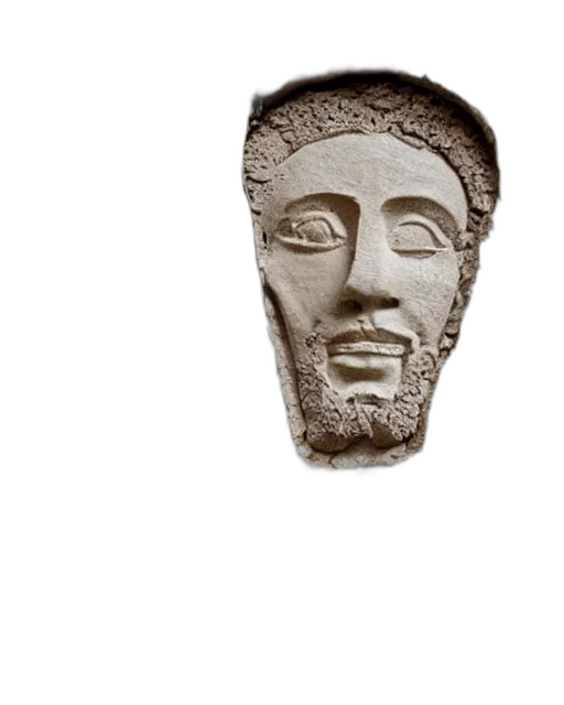 face, mask, crown, staff, photorealistic, 3d render, huge, crack transparent PNG cut-out