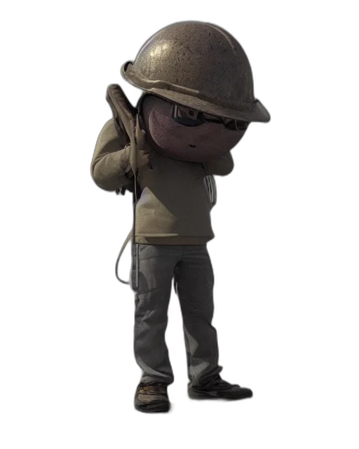 staff, hat, weapon, jacket, concept art, 3d render, cartoon, photorealistic transparent PNG cut-out